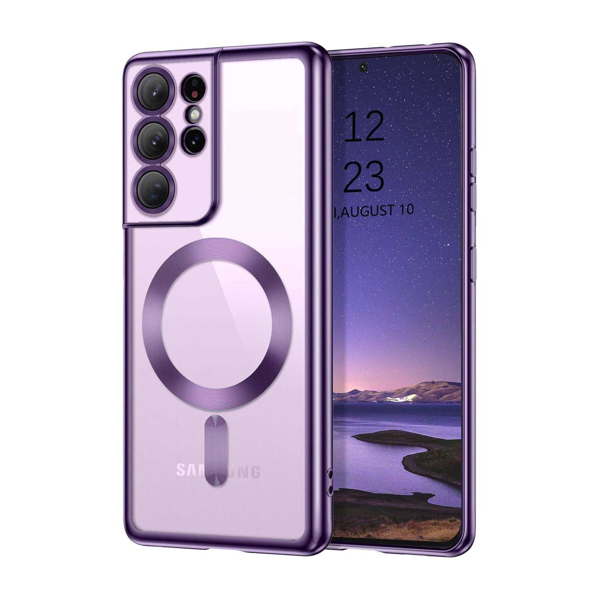 Vaku ® Samsung Galaxy S21 Ultra Luxury Electroplated Magnetic Magsafe  Camera Protection TPU Back Cover Case