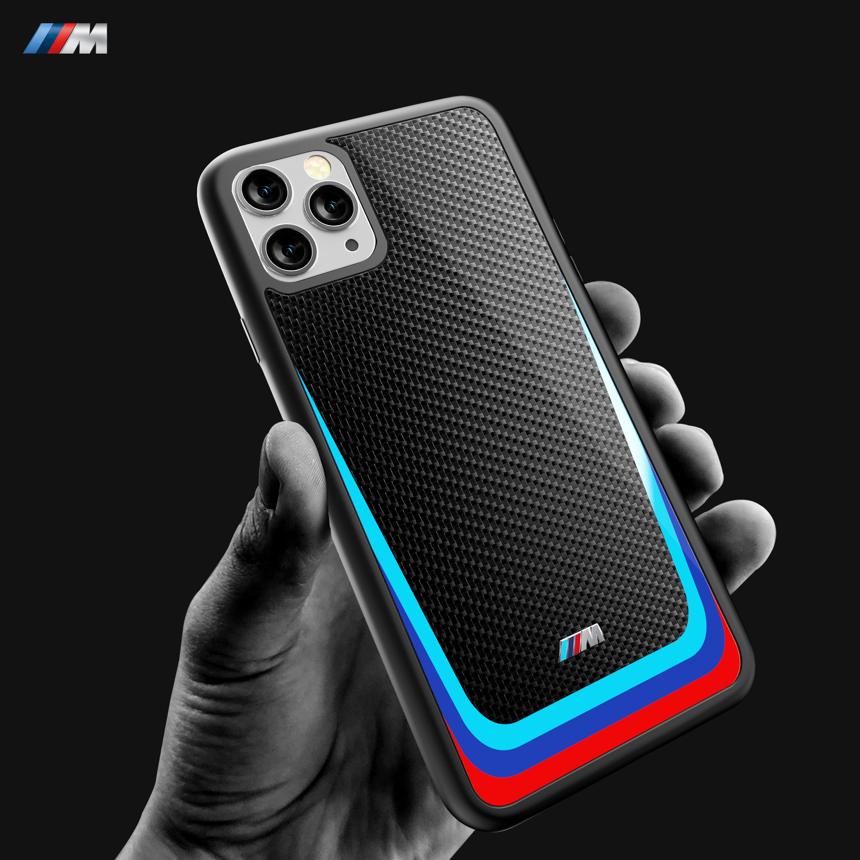 Bmw Motorsports Apple Iphone 11 Pro M8 Competition Tri Colour Carbon Fiber Hard Case Tpu Back Cover Iphone 11 Pro Apple Mobile Tablet Screen Guards India