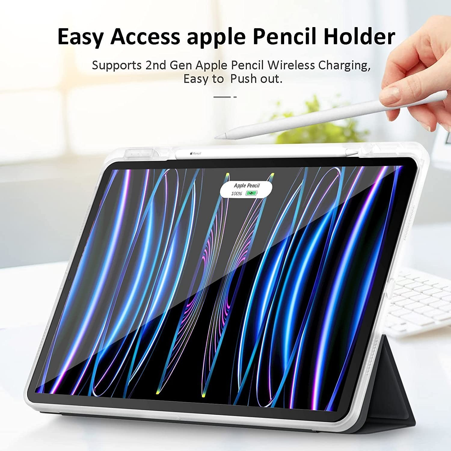 VAKU ® Apple iPad Pro Inch (2021/2020) Silicon Trifold Case