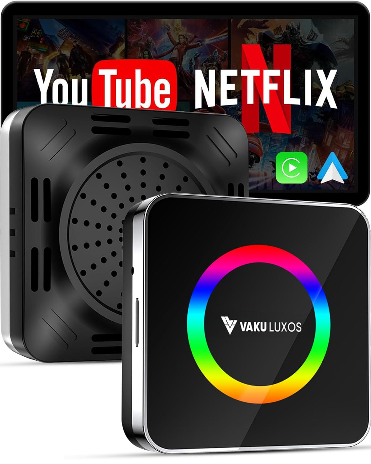 eller santé ® AUTOGLIDE Wireless Apple CarPlay Android Auto Adapter Video  Streaming YouTube, Netflix, GPS Navigation, Backup Camera TF Card