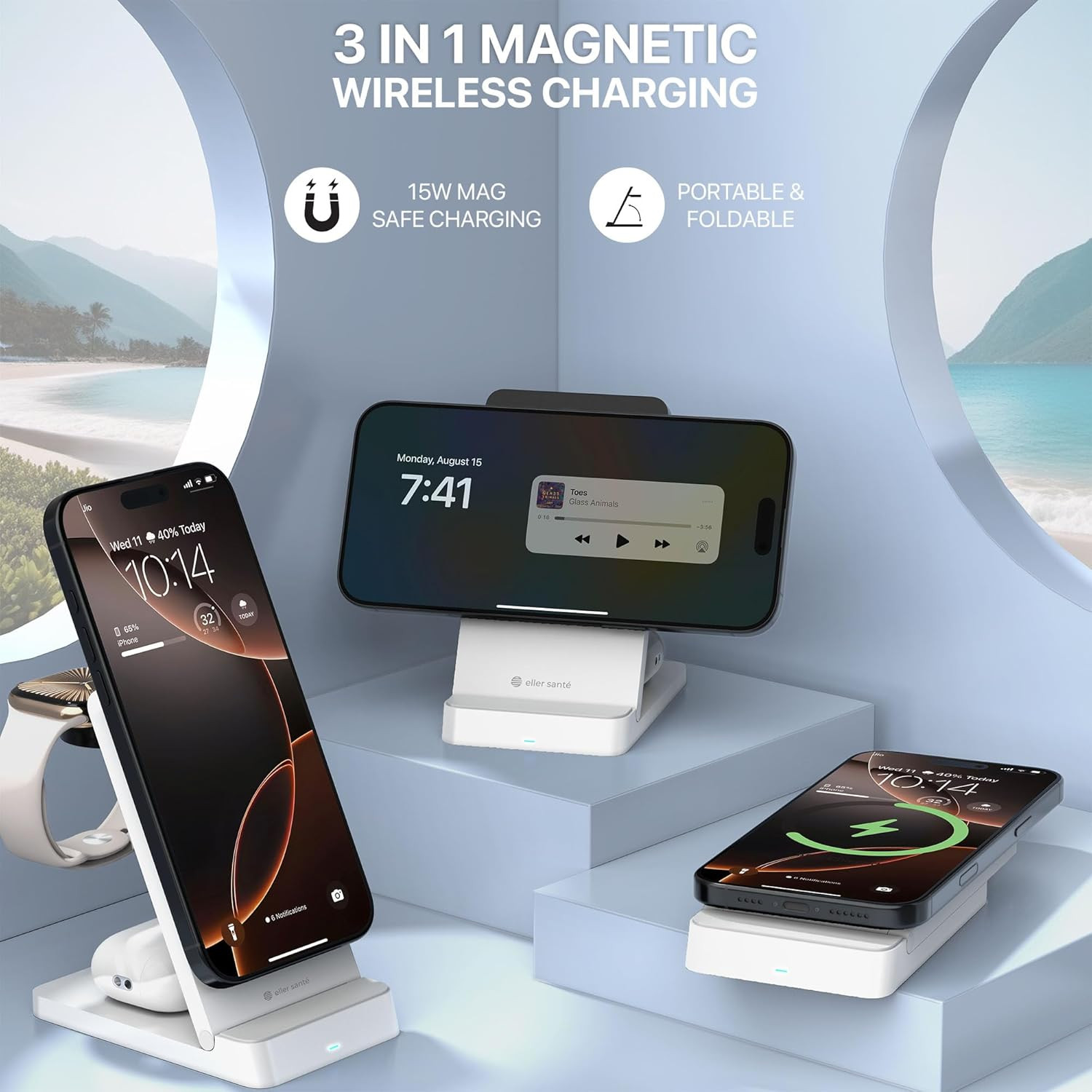 Vaku Luxos ® 23W Nexfold Magnetic Wireless Mag-Safe Charger Dock