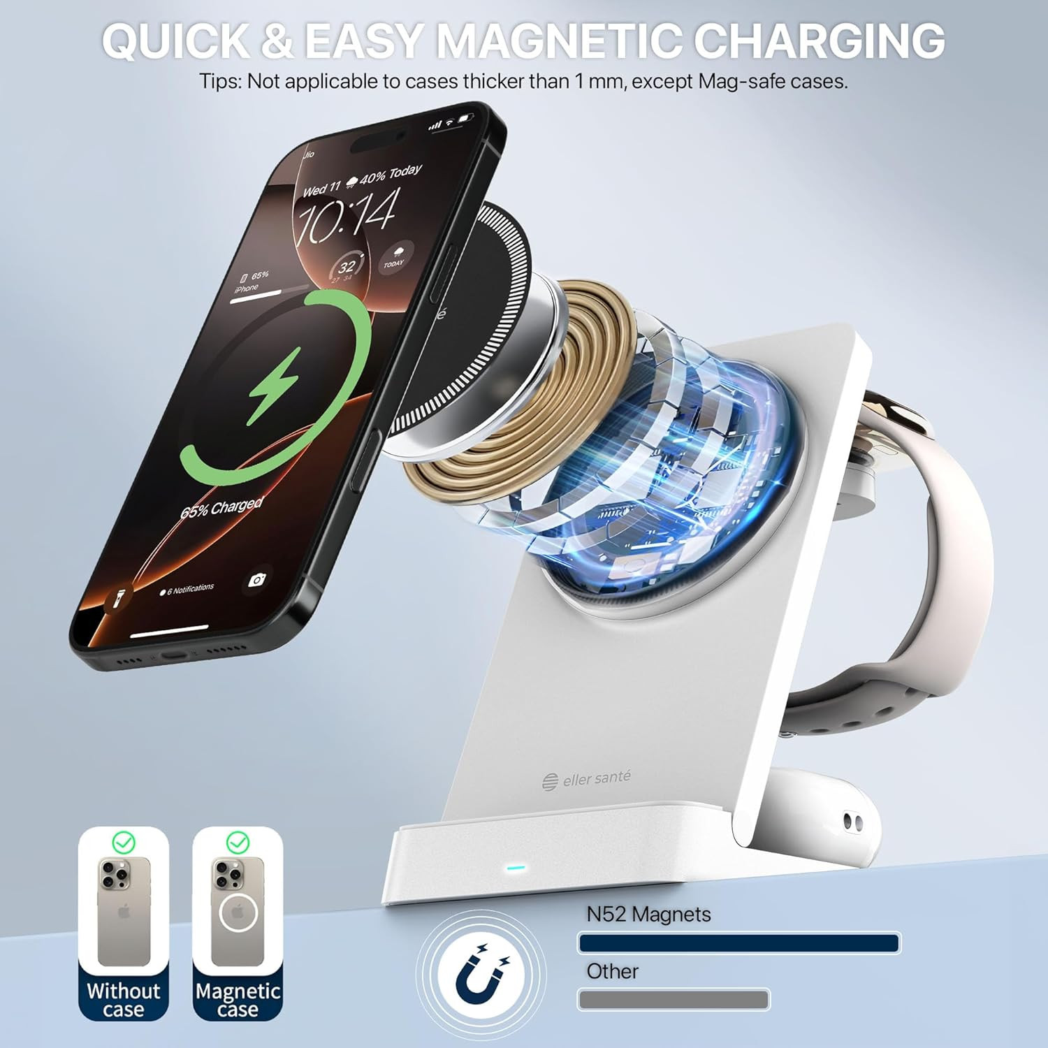 Vaku Luxos ® 23W Nexfold Magnetic Wireless Mag-Safe Charger Dock - Main Image