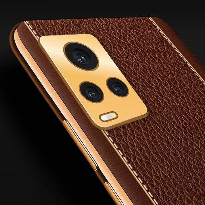 Vaku ® Vivo V20 Luxemberg Series Leather Stitched Gold Electroplated Soft  TPU Back Cover - V20 - Vivo - Mobile / Tablet - Screen Guards India