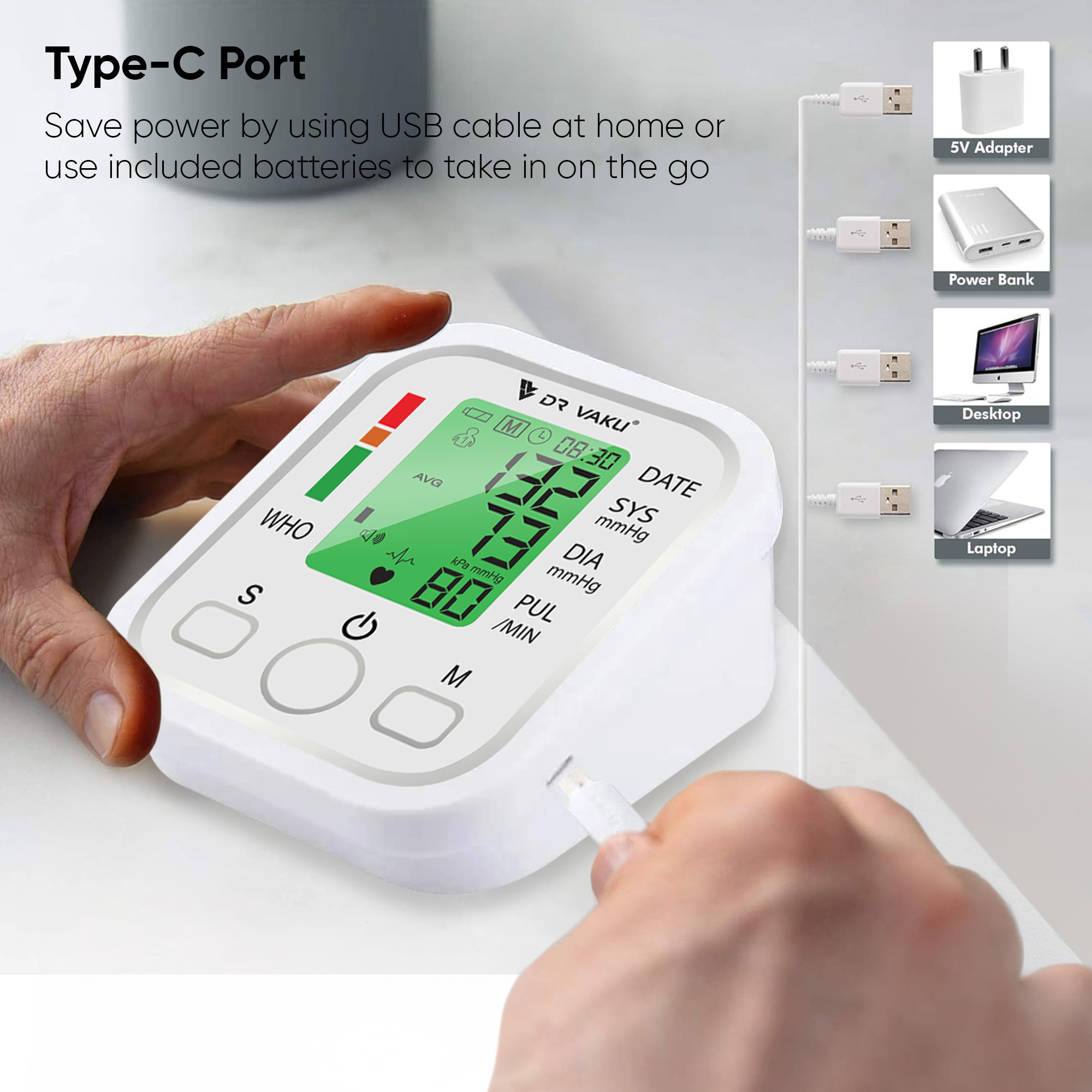 DR VAKU® Blood Pressure Monitor FDA Approved Automatic Upper Arm BP ...