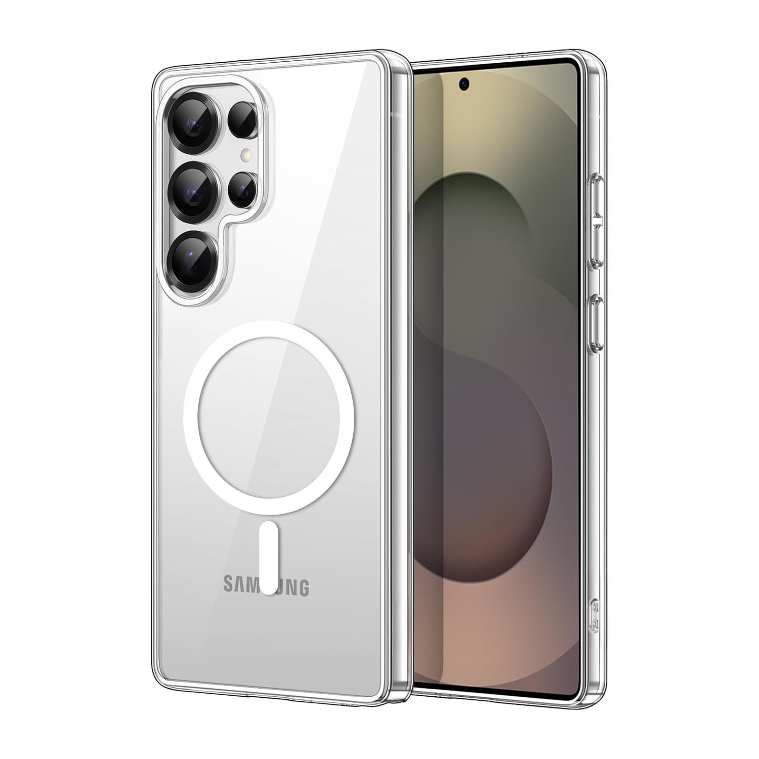 Vaku ® Samsung Galaxy S25 Ultra Glassy MagPro Transparent Hard PC Scratch  Resistant Protective Back Cover