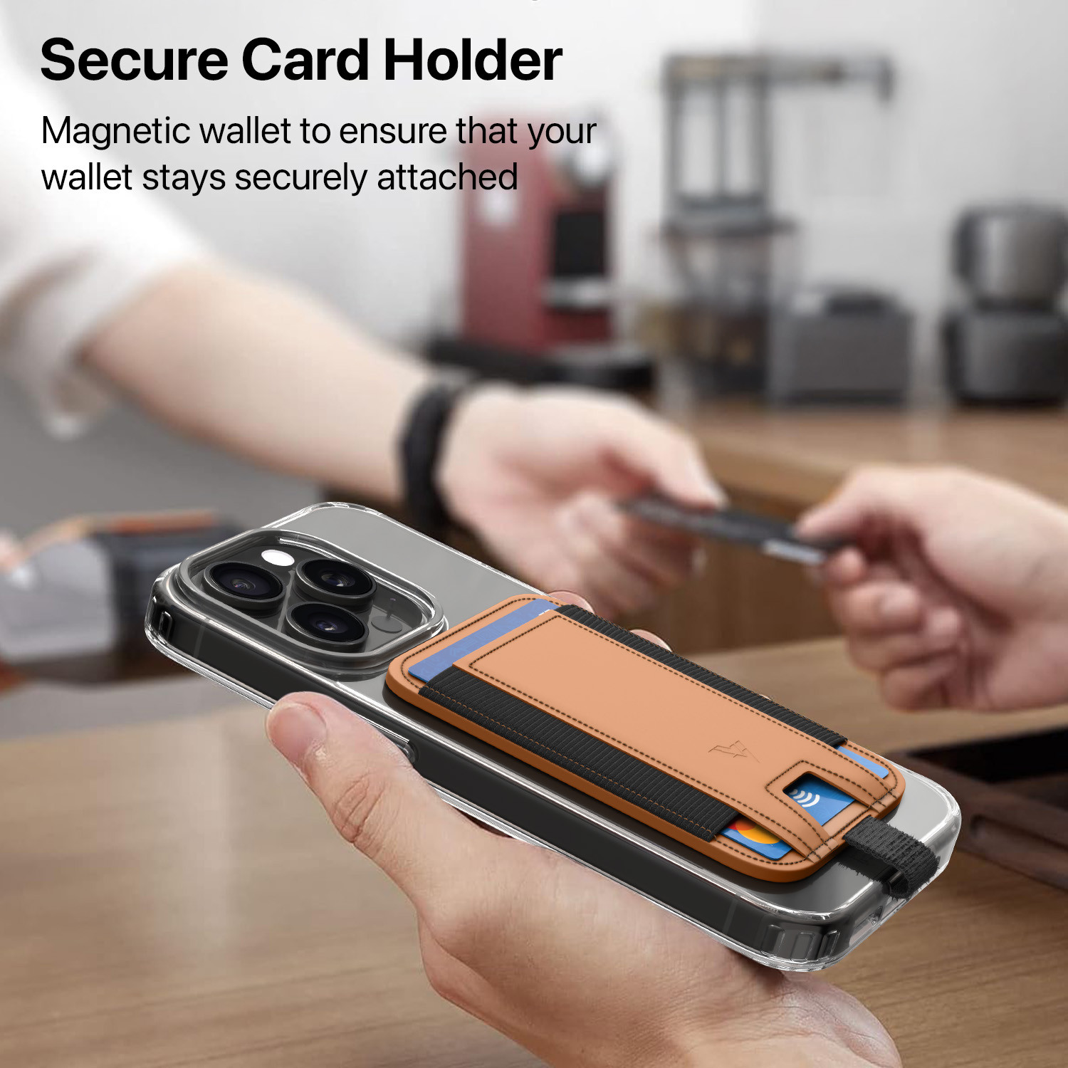 Vaku Luxos ® 2In1 Combo Apple iPhone 15 Pro Max Glassy MagPro Clear  Shockproof Back Cover with Magnetic Magsafe Wallet Holder