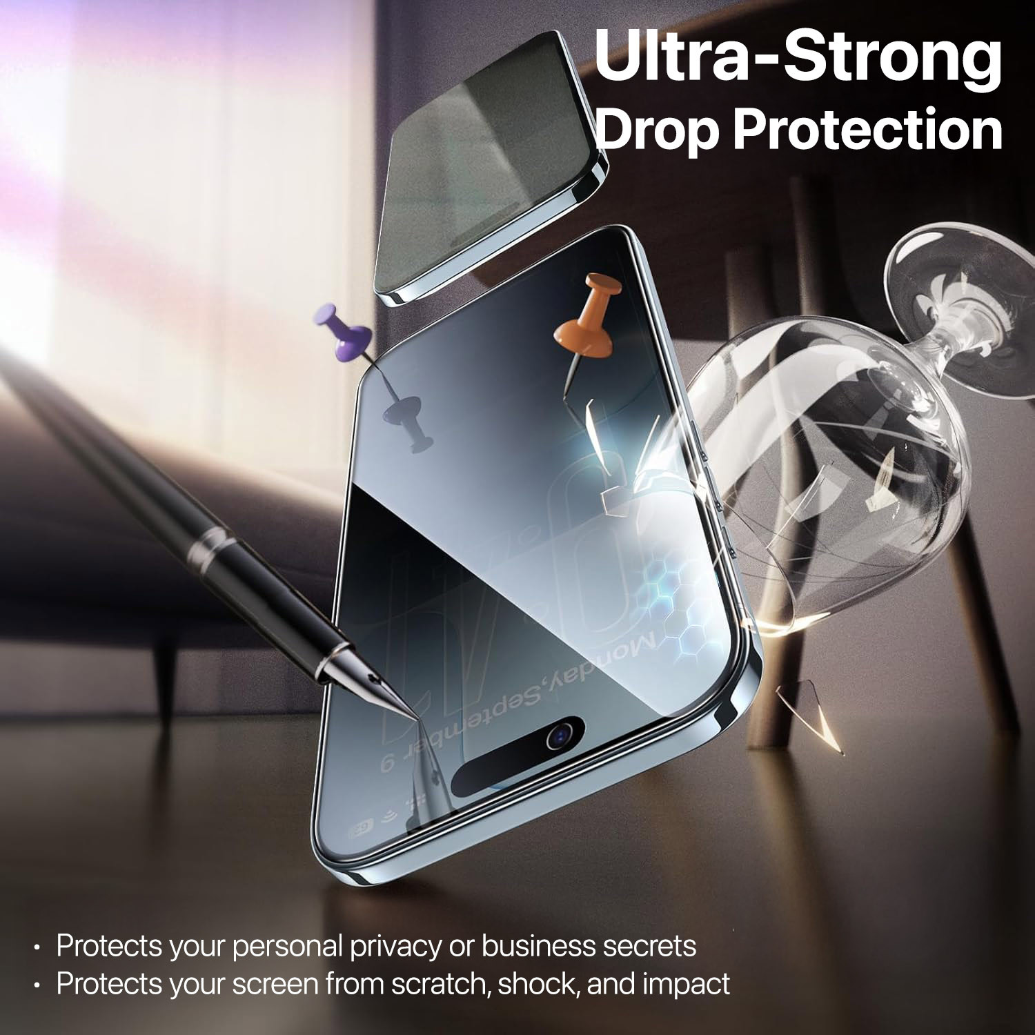 thumbnail image 2 of Removable & Reusable 2-Way Privacy Screen For IPhone 16 Pro Max Portrait Tint 2 of 13