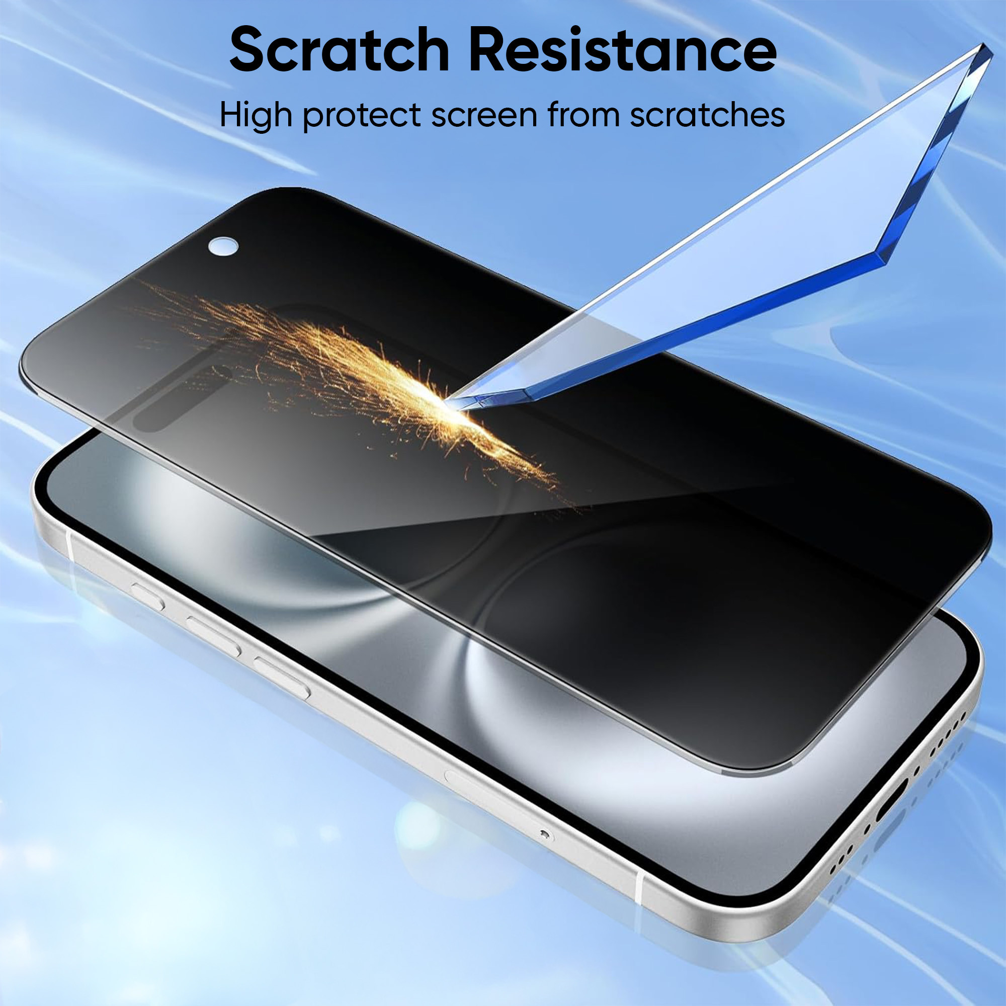 Vaku ® Apple iPhone 16 Privacy Screen Protector Anti Scratch Anti-spy  Protection Tempered Glass
