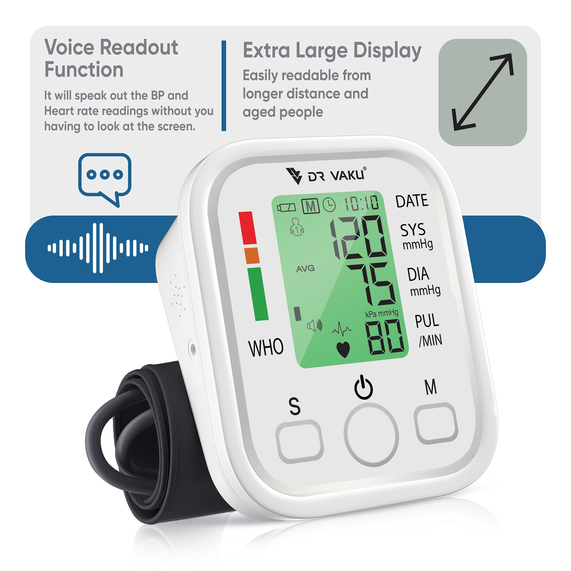 DR VAKU® Blood Pressure Monitor FDA Approved Automatic Upper Arm BP ...
