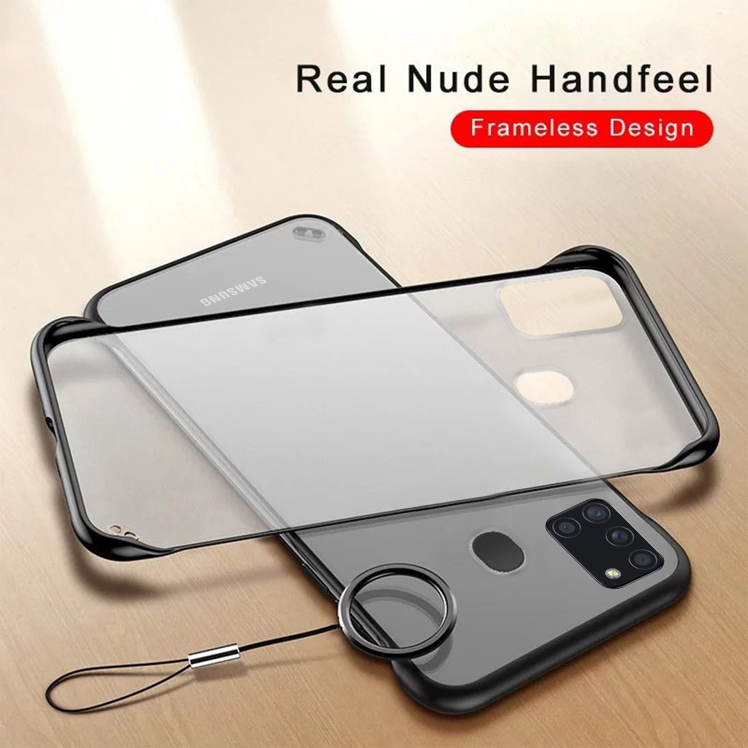 VAKU ® Samsung Galaxy A21s Frameless Semi Transparent Back Cover