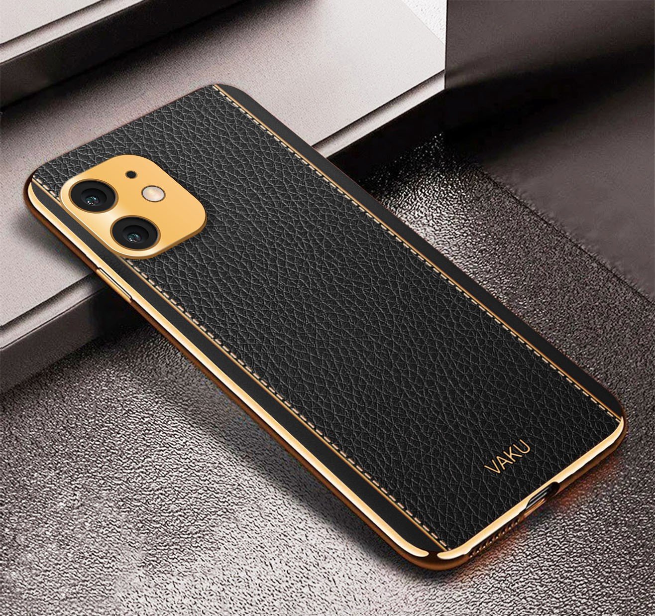 Back Holder Luxury Leather Case for iPhone 12 Series
