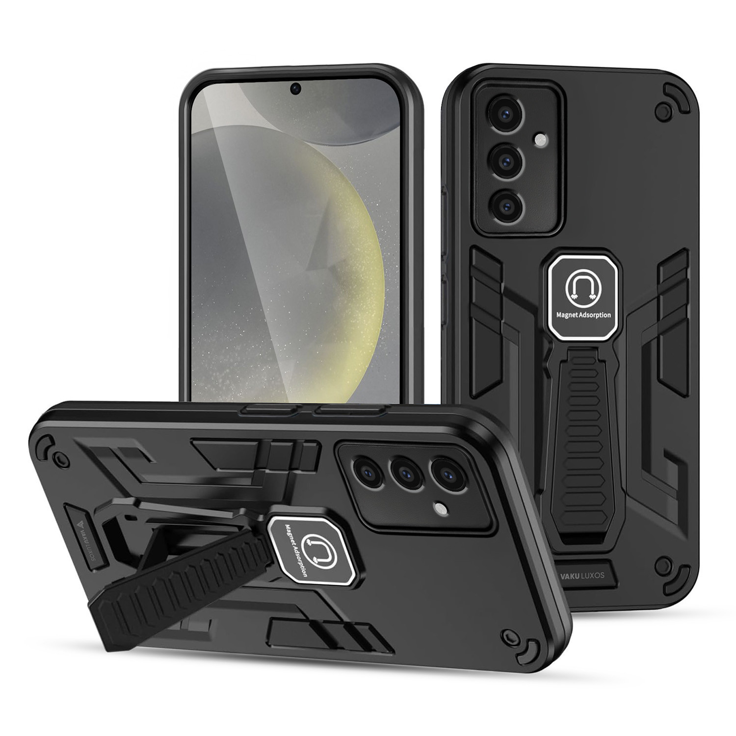 Vaku ® Samsung Galaxy S24 Plus Valor Military Grade Armor Case with  Built-in Kickstand Shockproof Back Cover