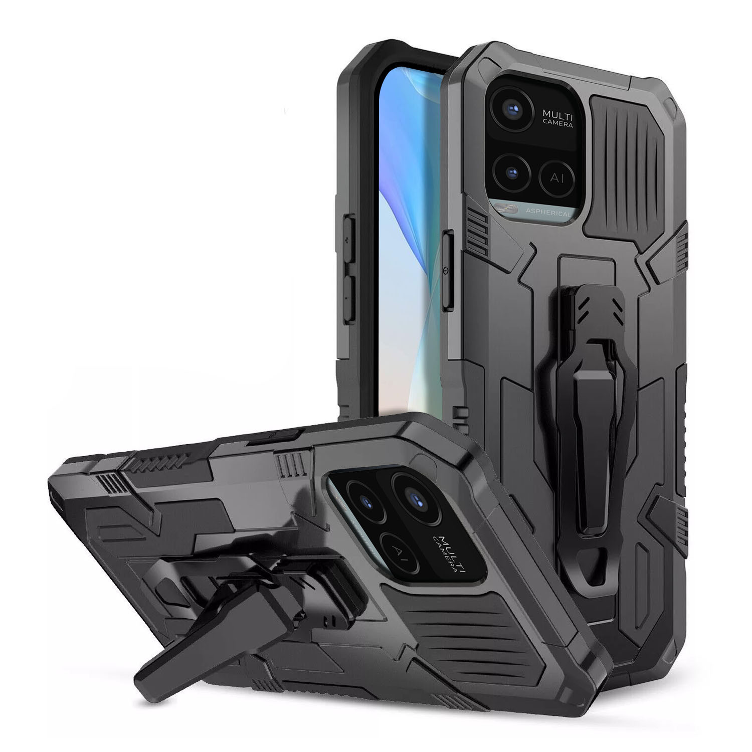 Vaku ® Vivo Y21T Vanguard Military Grade Armor Case with Metal