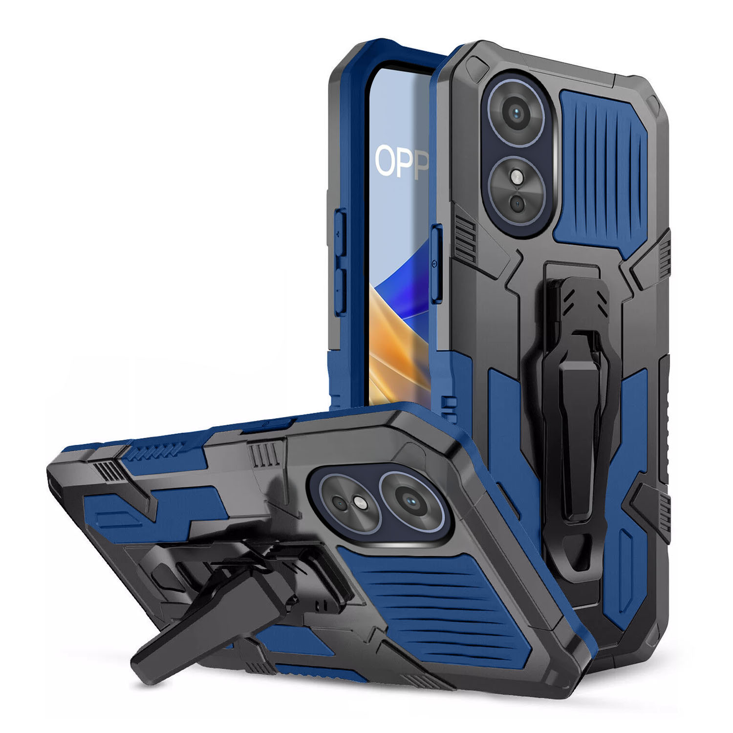 Custodia XINYEXIN Antiurto Per Oppo A17 – Protezione 360° Militare (Blu Scuro)