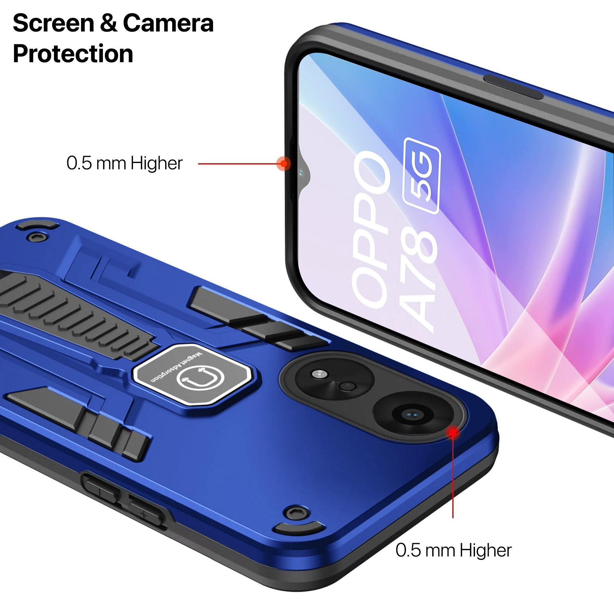 JIAFEI Cover per Oppo A78 4G, Premium TPU + PU Antiurto