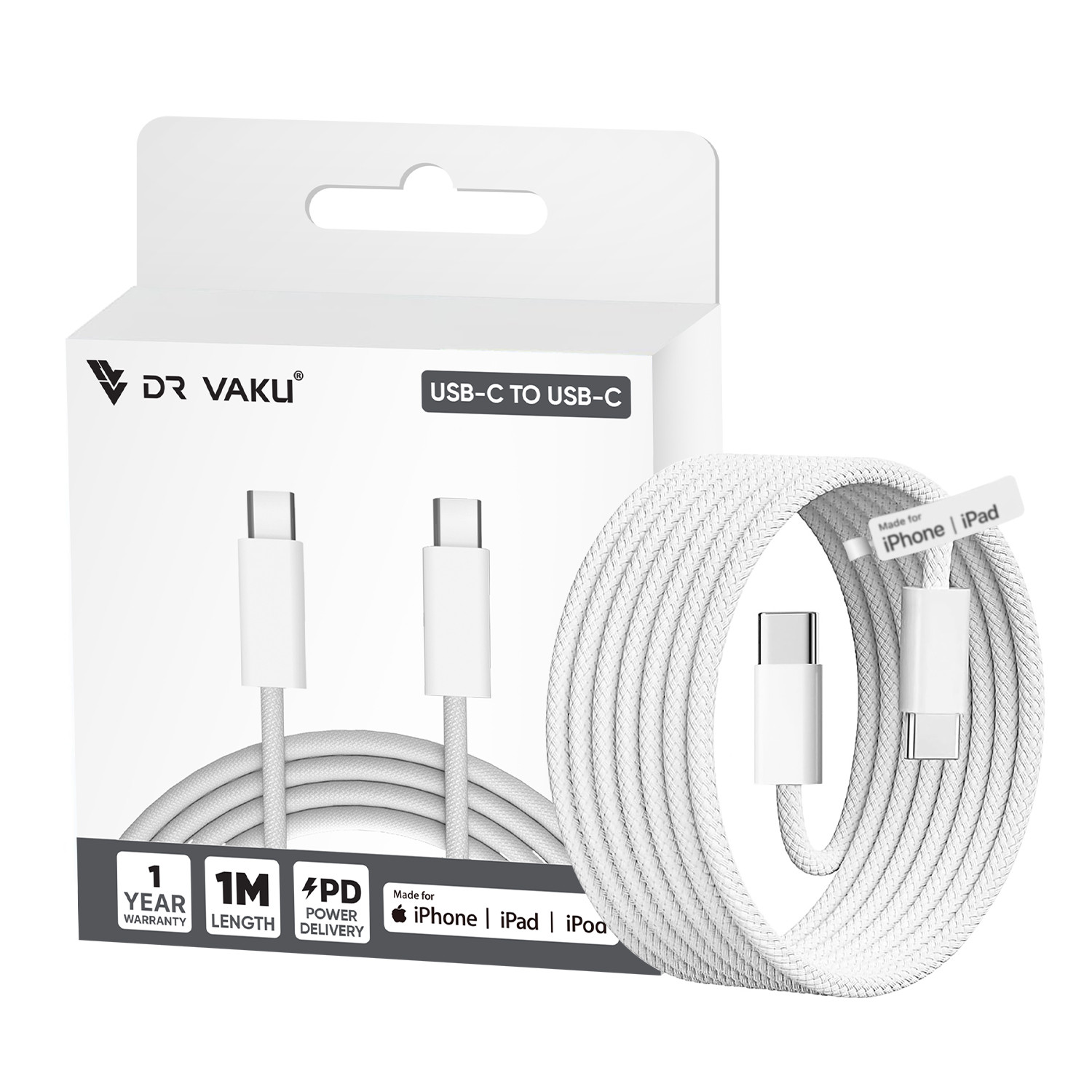 Original Nylon Braided Type C To Type C [Apple MFi Certified] Fast