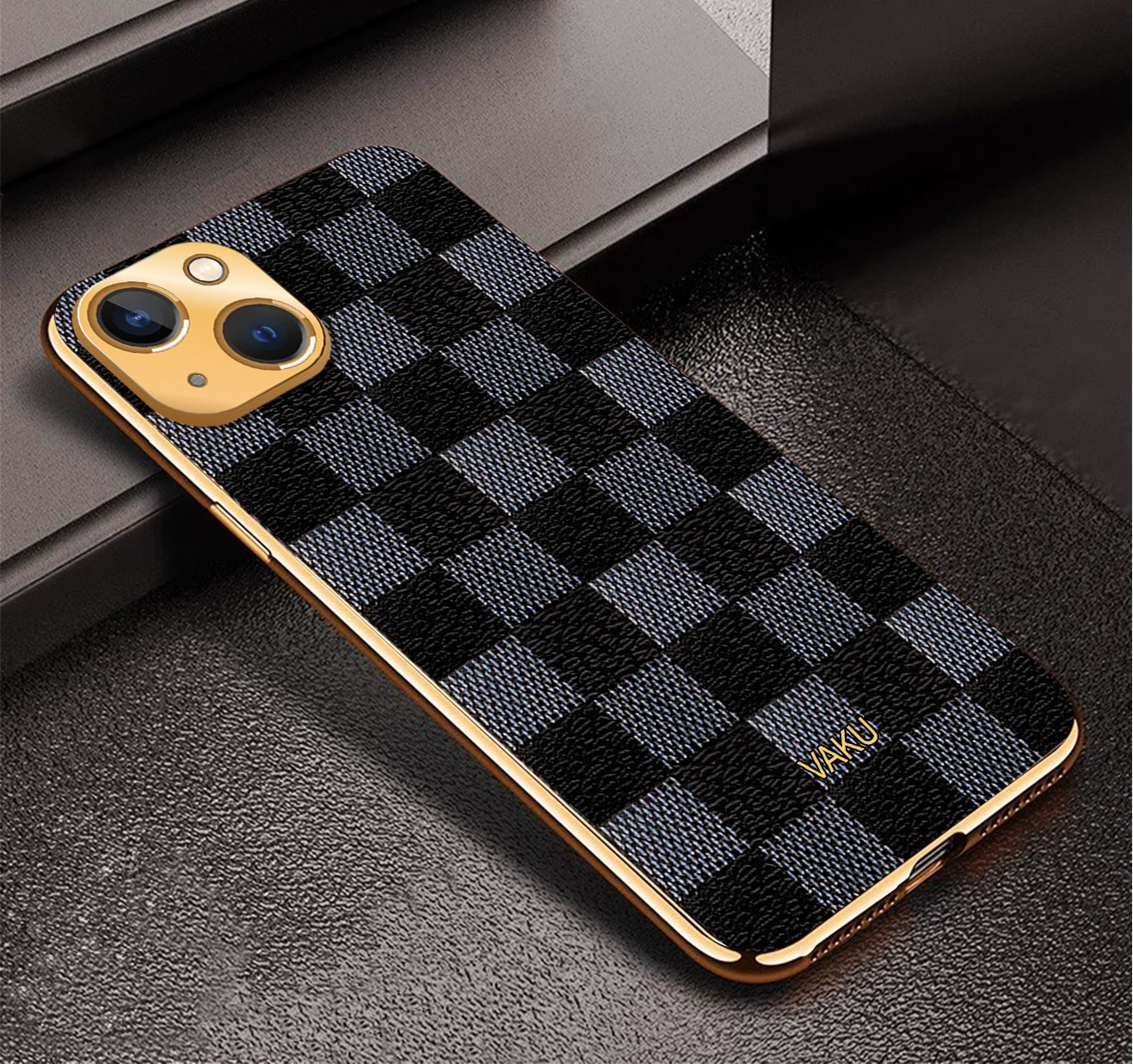 Soft LV Leather Back Case Cover For Iphone 13