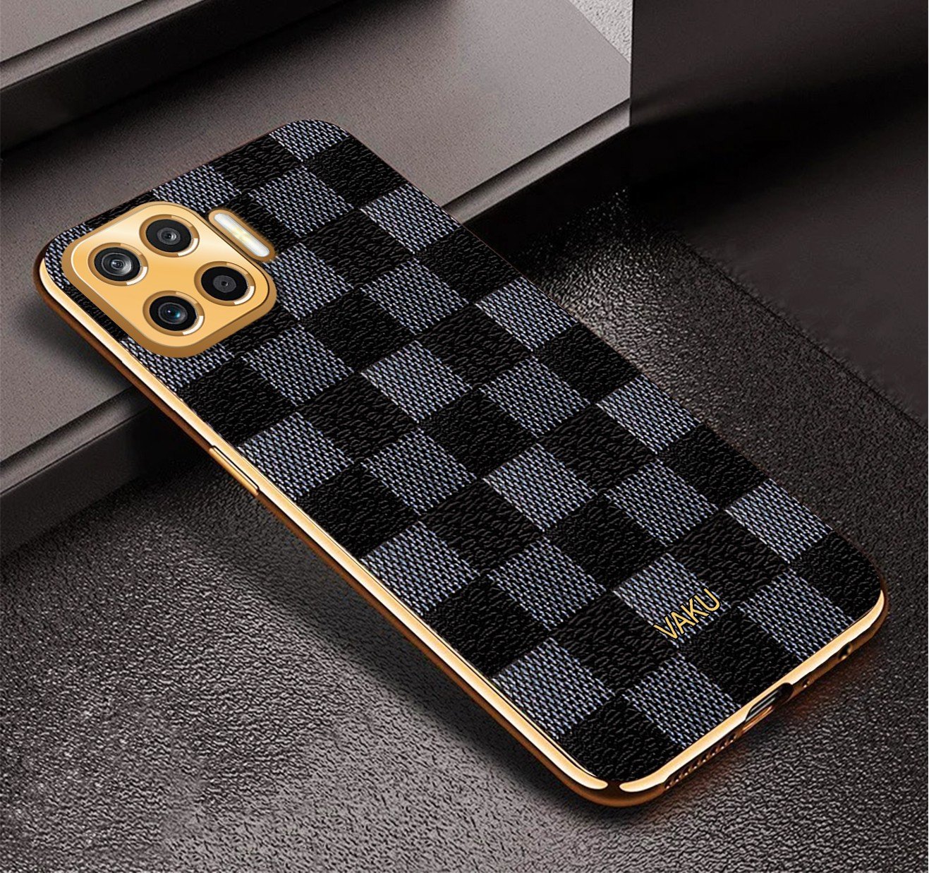 Luxury Square Leather Back Case for iPhone