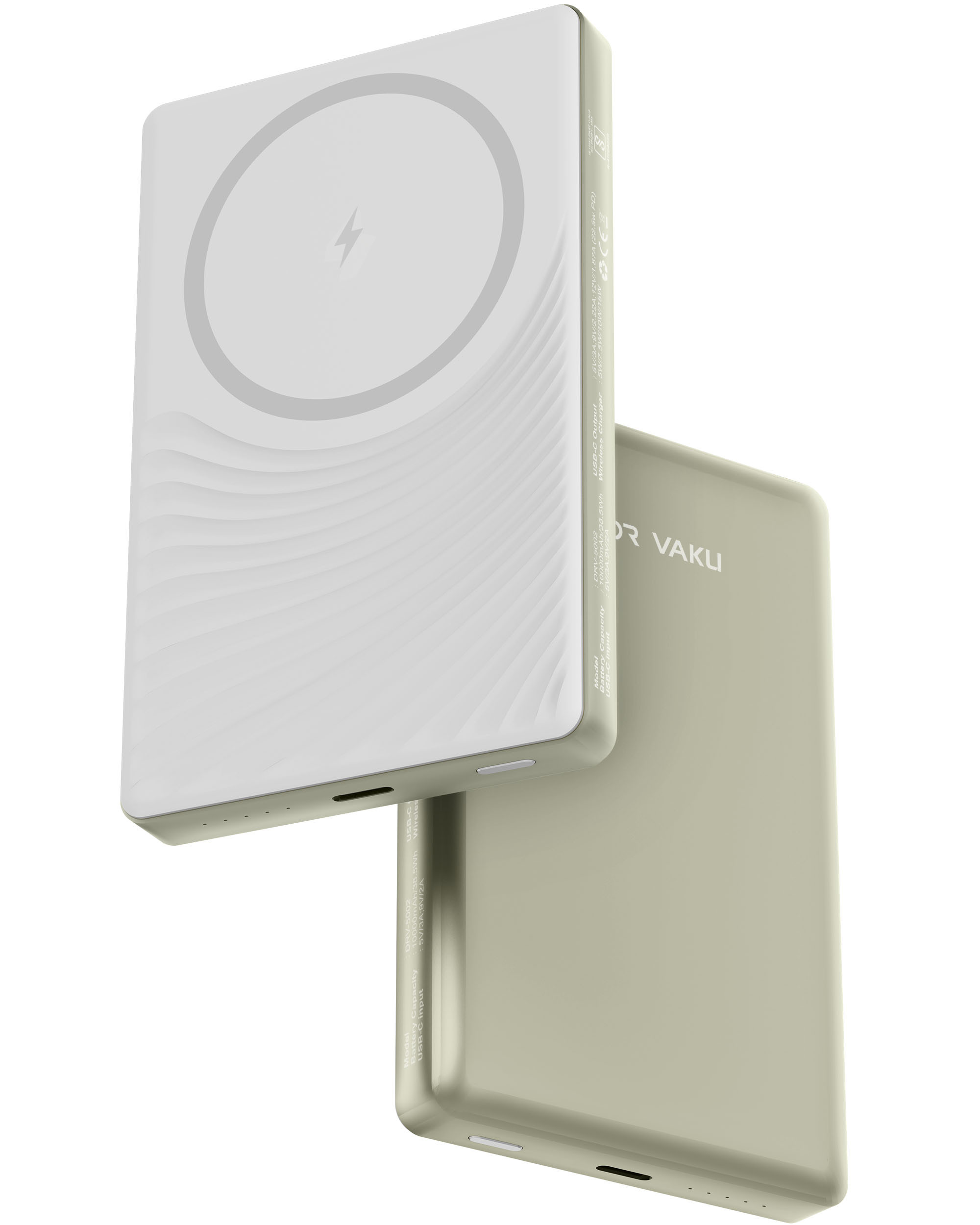 Vaku ® Desert Titanium 10000mAh Magnetic Wireless Power Bank 15W Wireless  Charging (Input Output) Lithium Polymer Battery