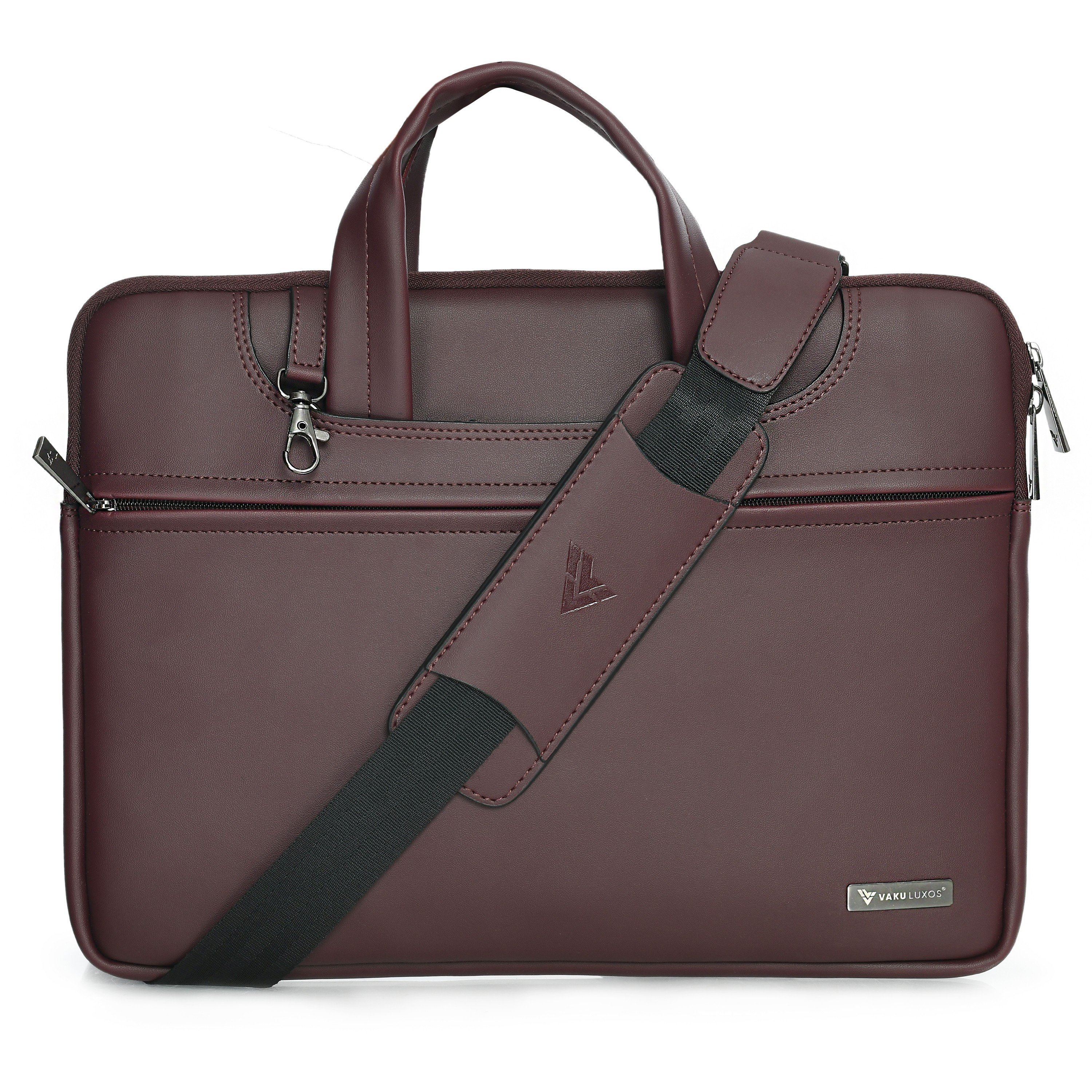 Slim Leather Laptop Bag for Women with Shoulder Strap and 14 Inch Laptop  Compartment