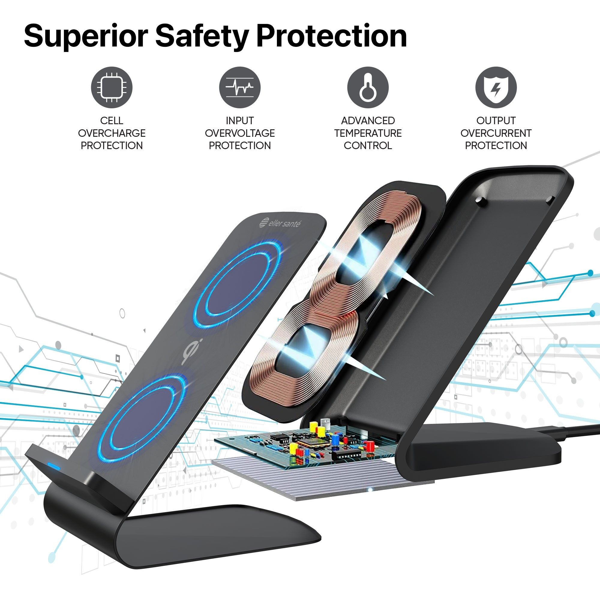 Charging Coil Iphone 11 Qi Enabled Eller Sante ® Qi Certified - Main Image