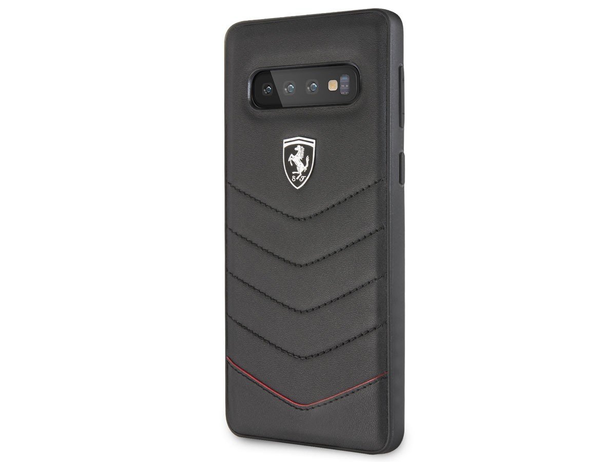 ferrari quilted leather case samsung galaxy s10 hoesje zwart leer_fehquhcs10bk_3700740450734_2