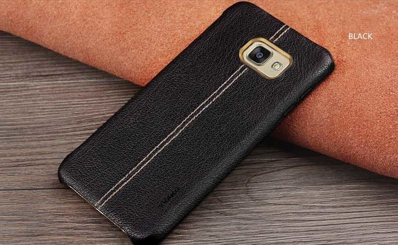 Vaku ® Samsung Galaxy C9 Pro Lexza Series Double Stitch Leather Shell with  Metallic Camera Protection Back Cover