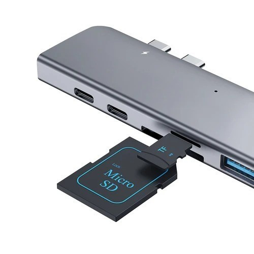 EQUIPD USB C Hub, Aluminum 7 in 1 USB Type C to 4K HDMI, Thunderbolt 3, 2  USB 3.0 Port, SD/Micro SD Card Reader for MacBook Pro/MacBook Air M1 M2  2022 2021