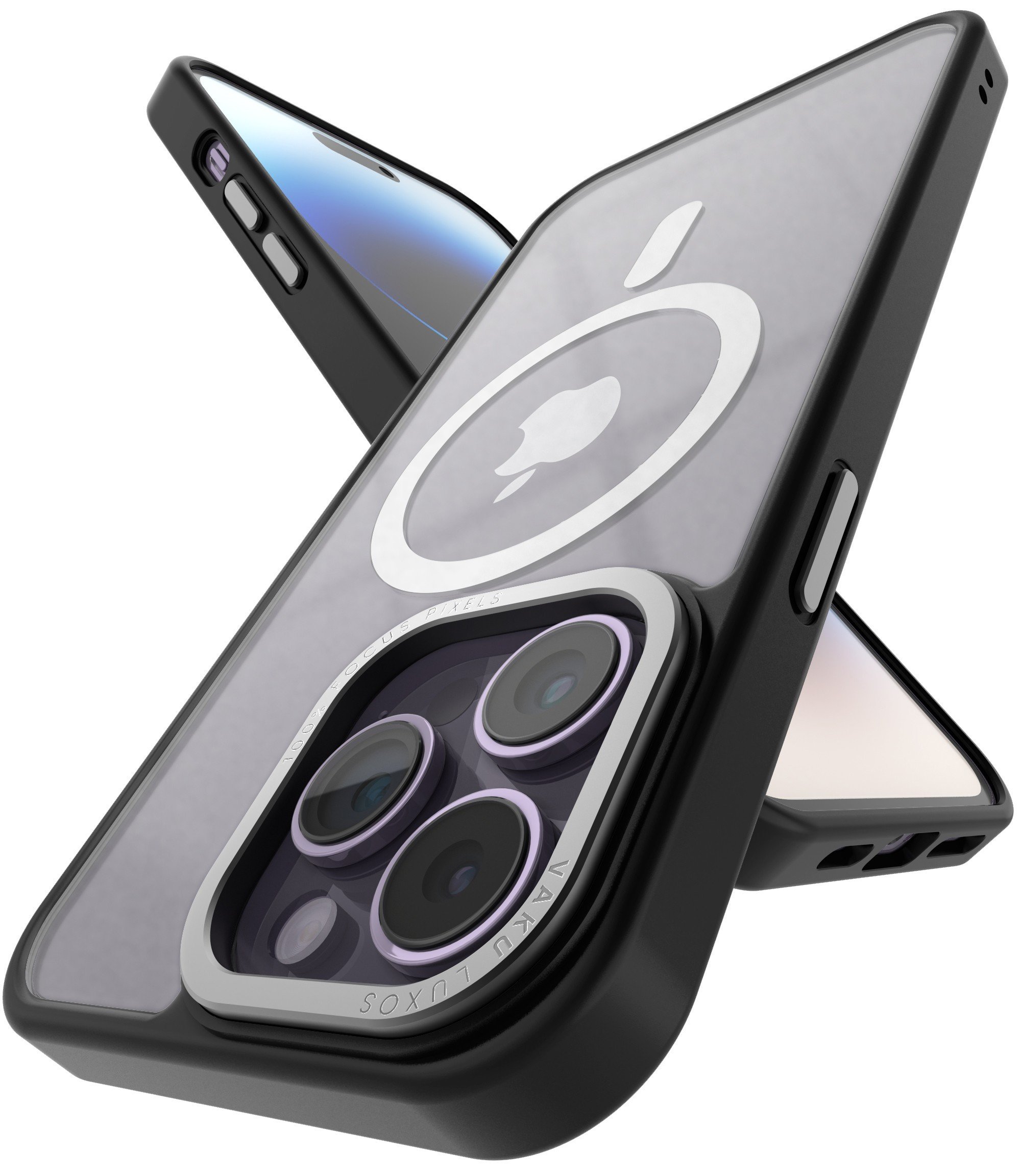 Luxury Plating Black Camera Protection Transparent Case for Apple ipho –  The Hatke