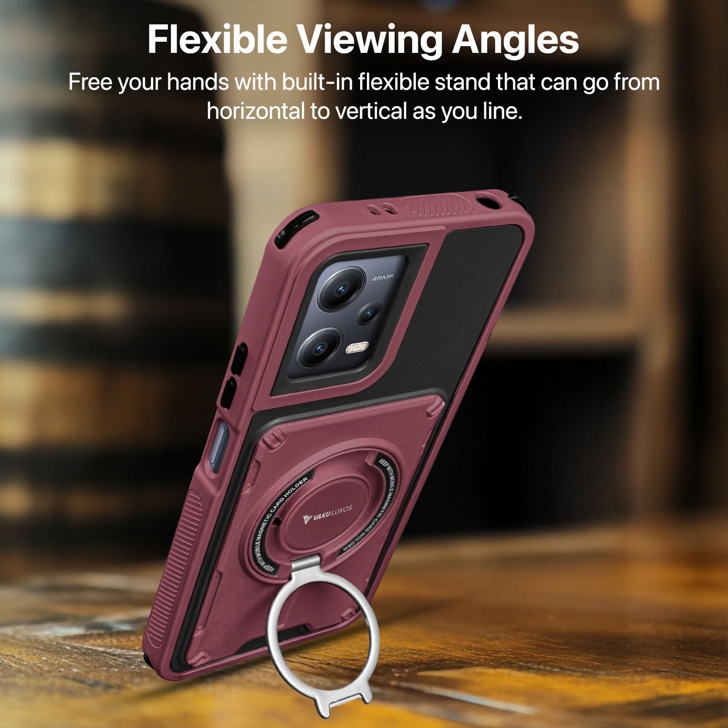 Asgeot Protective Case For Redmi 12 4G With 360 Degree Rotating Metal Ring Kickstand - Asgeot - View #5