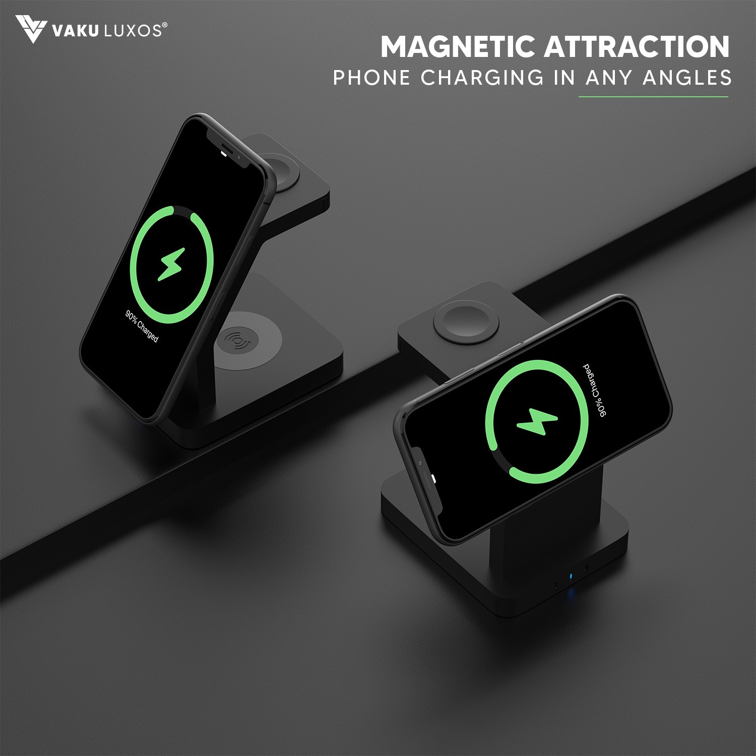VAKU ® 3IN1 23W Magnetic Wireless Mag-Safe Charger Dock Station