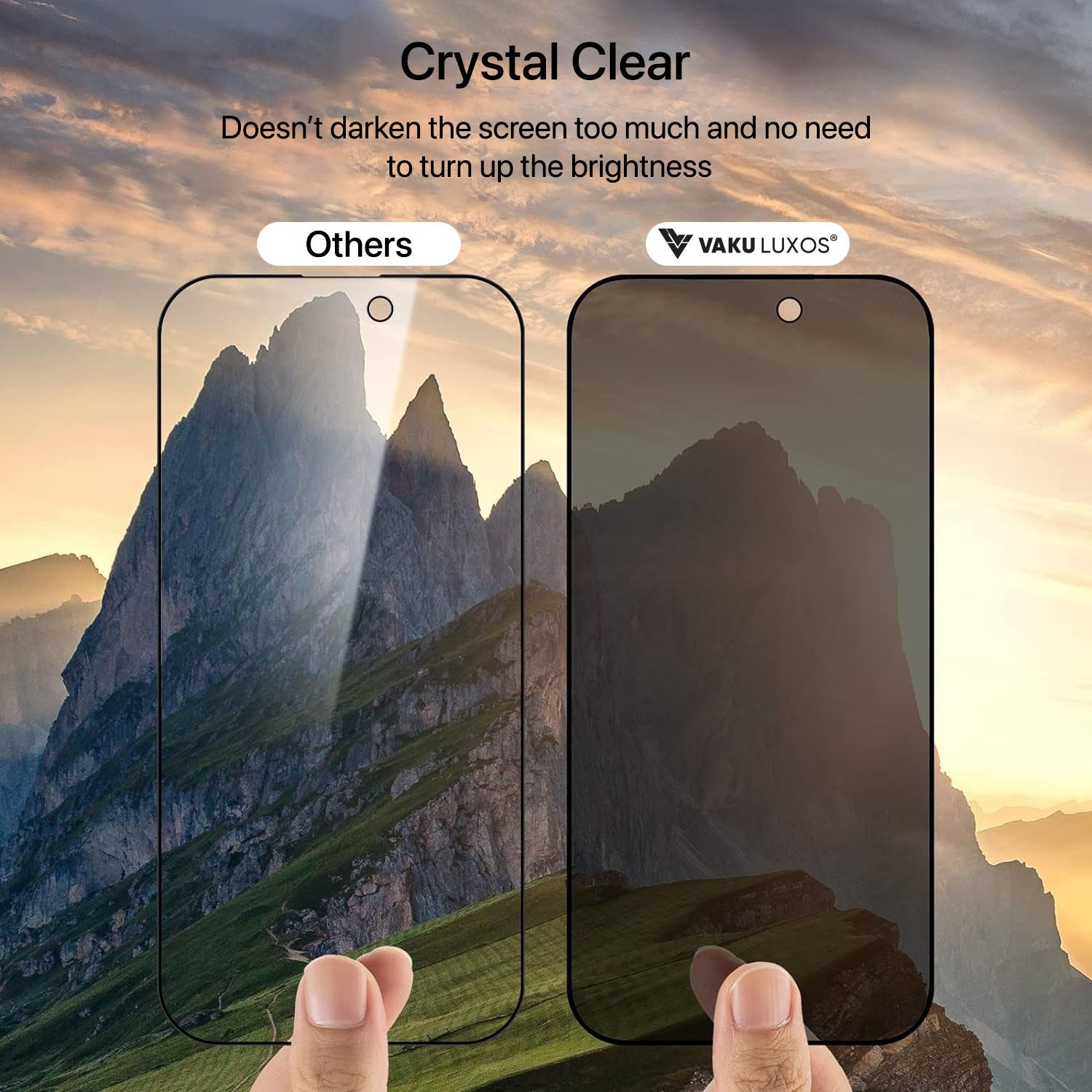 Frusde for iPhone 15 Pro Max / 15 Ultra Privacy Screen Protector, Full  Coverage Tempered Glass Film 2pcs 
