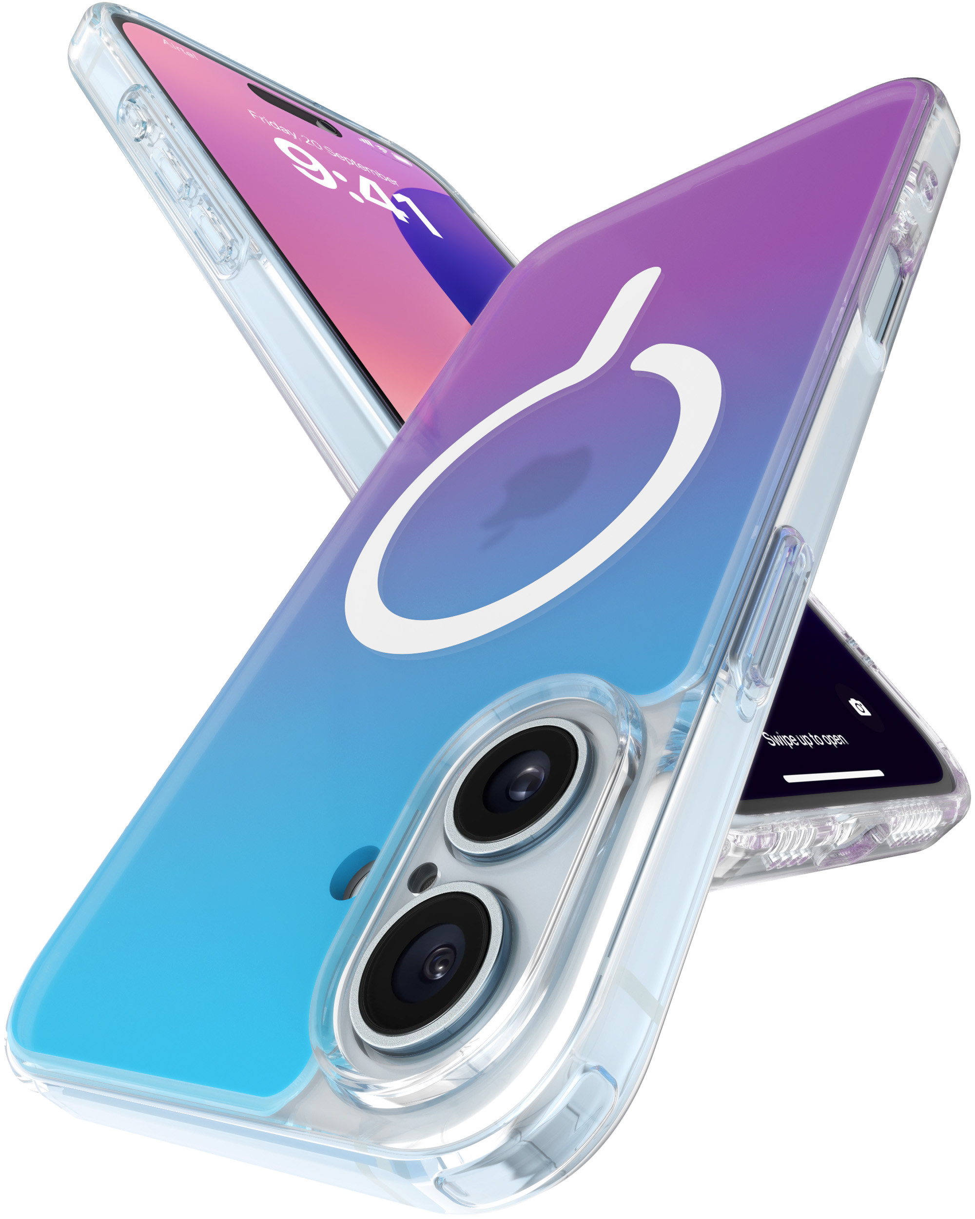 Vaku Luxos ® Apple iPhone 16 Plus Infinity MagPro Gradient Colored Feet  Drop Protection Shockproof Certified Mag-Safe Back Cover