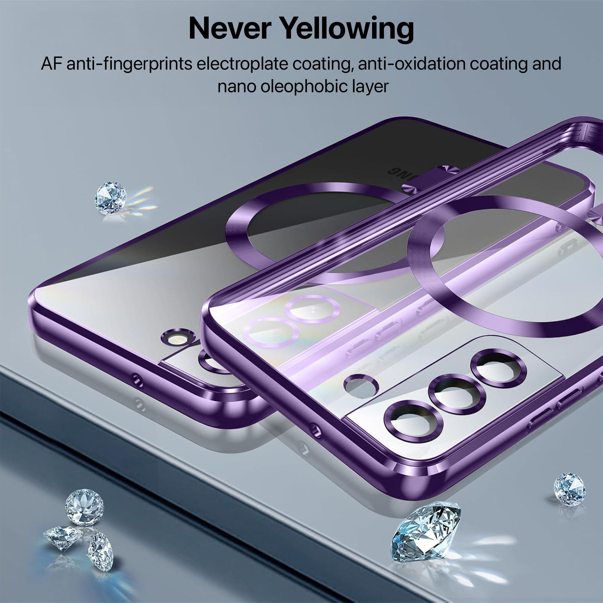 Vaku ® Samsung Galaxy S21 Plus Luxury Electroplated Magnetic Magsafe Camera  Protection TPU Back Cover Case