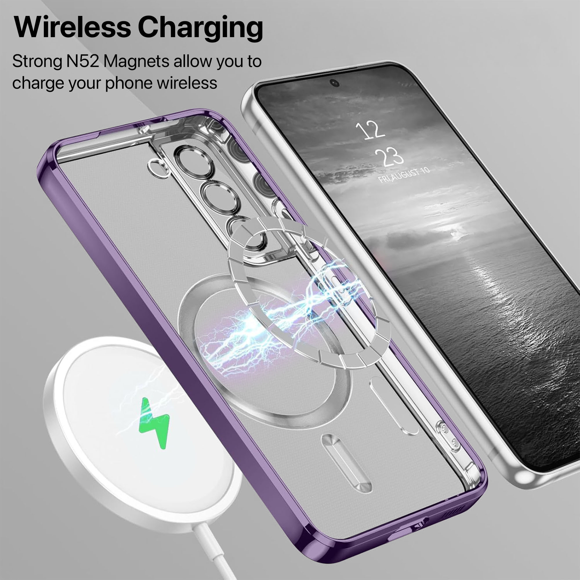 Vaku ® Samsung Galaxy S22 Luxury Electroplated Magnetic Magsafe Camera  Protection TPU Back Cover Case