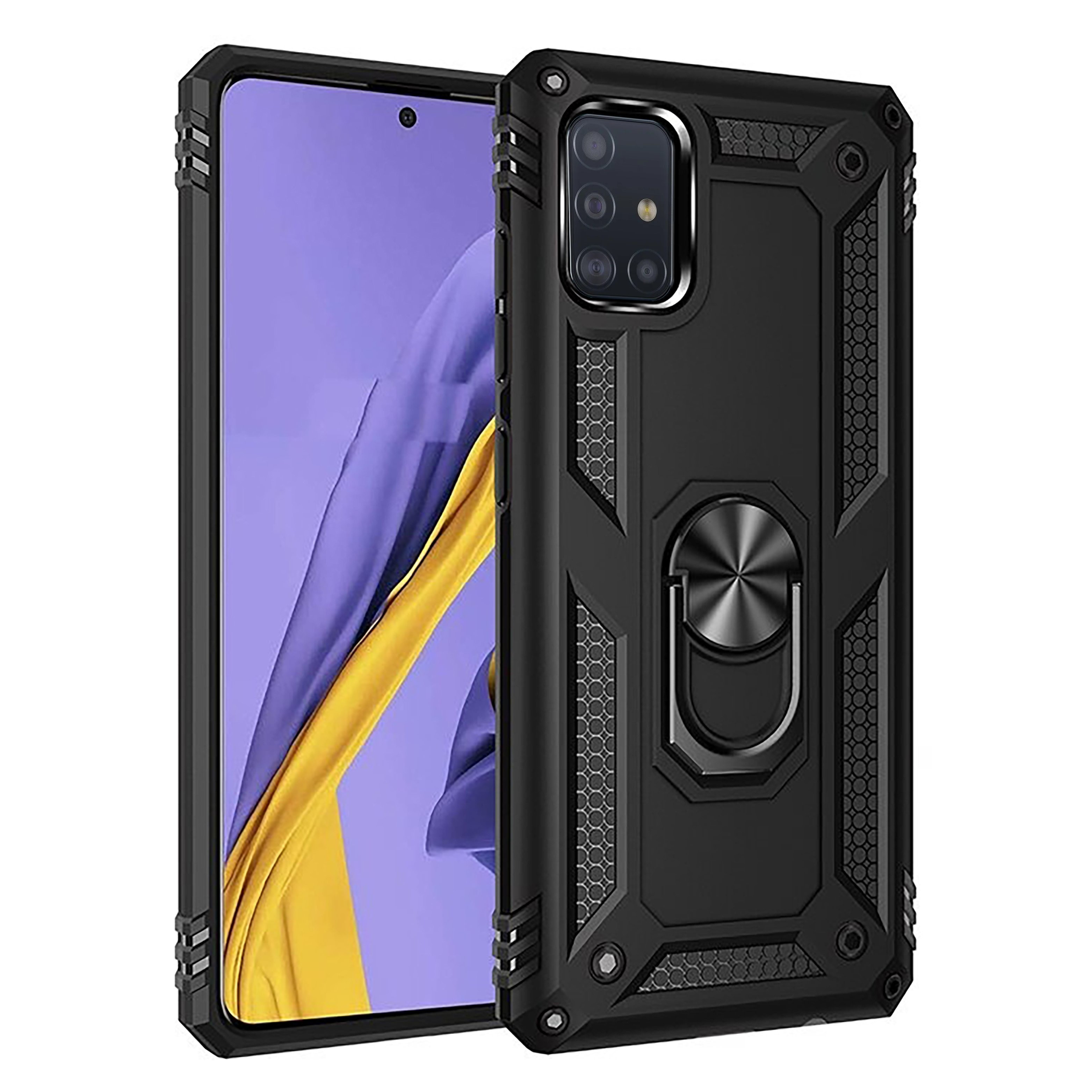 Vaku ® Samsung Galaxy A51 Hawk Ring Shock Proof Cover with Inbuilt