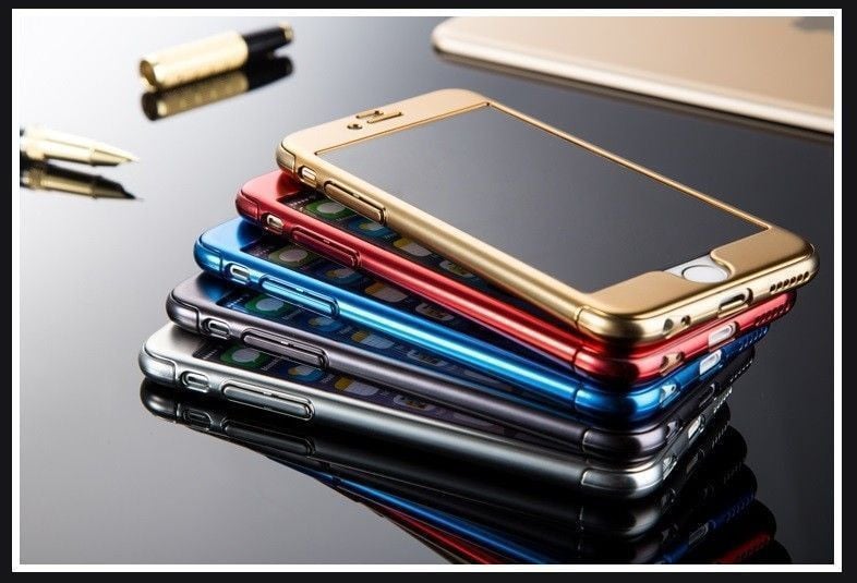 For iPhone 7 6 6s Plus Case Luxury Aluminum Bumper Mirror Metal Shockproof  Case