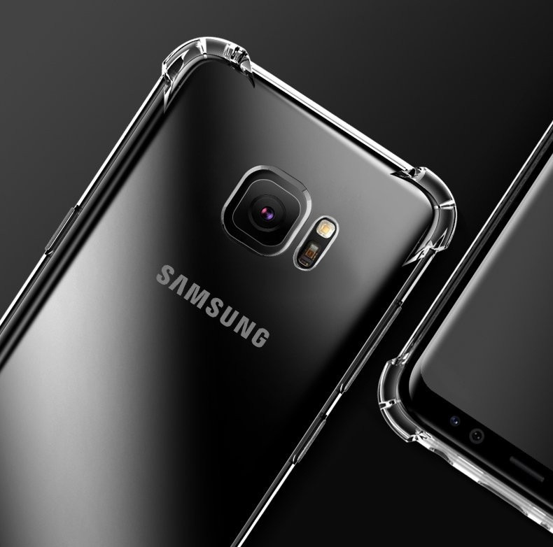 Vaku ® Samsung Galaxy C9 Pro PureView Series Anti-Drop 4-Corner 360°  Protection Full Transparent TPU Back Cover Transparent