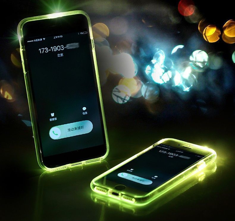 Rock Â® Apple iPhone 8 Plus LED Light Tube Case with Flash Alert Soft