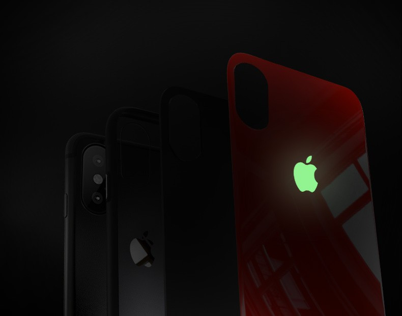 VAKU ® Apple iPhone X Radium GLOW Light Illuminated Logo 3D Designer