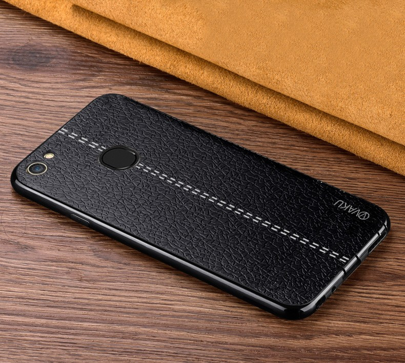 Vaku ® Oppo F7 Lexza Series Double Stitch Leather Shell with