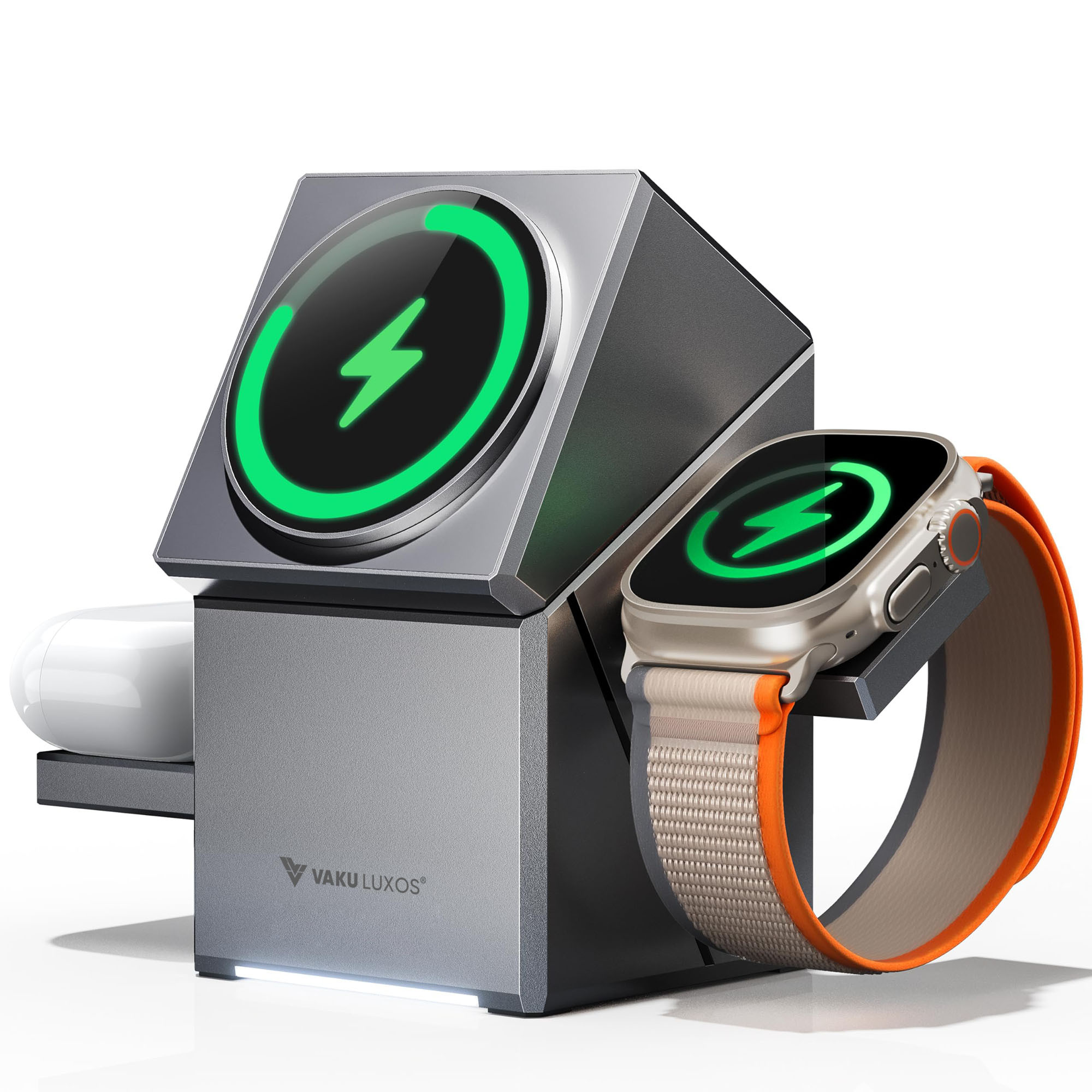 Vaku Luxos ® 3-in-1 Gyro Charge 23W Magnetic Wireless MagSafe Charger for  iPhone 17/17 Air/17 Pro/Max, 16/15/14/13/12, AirPods iWatch Series