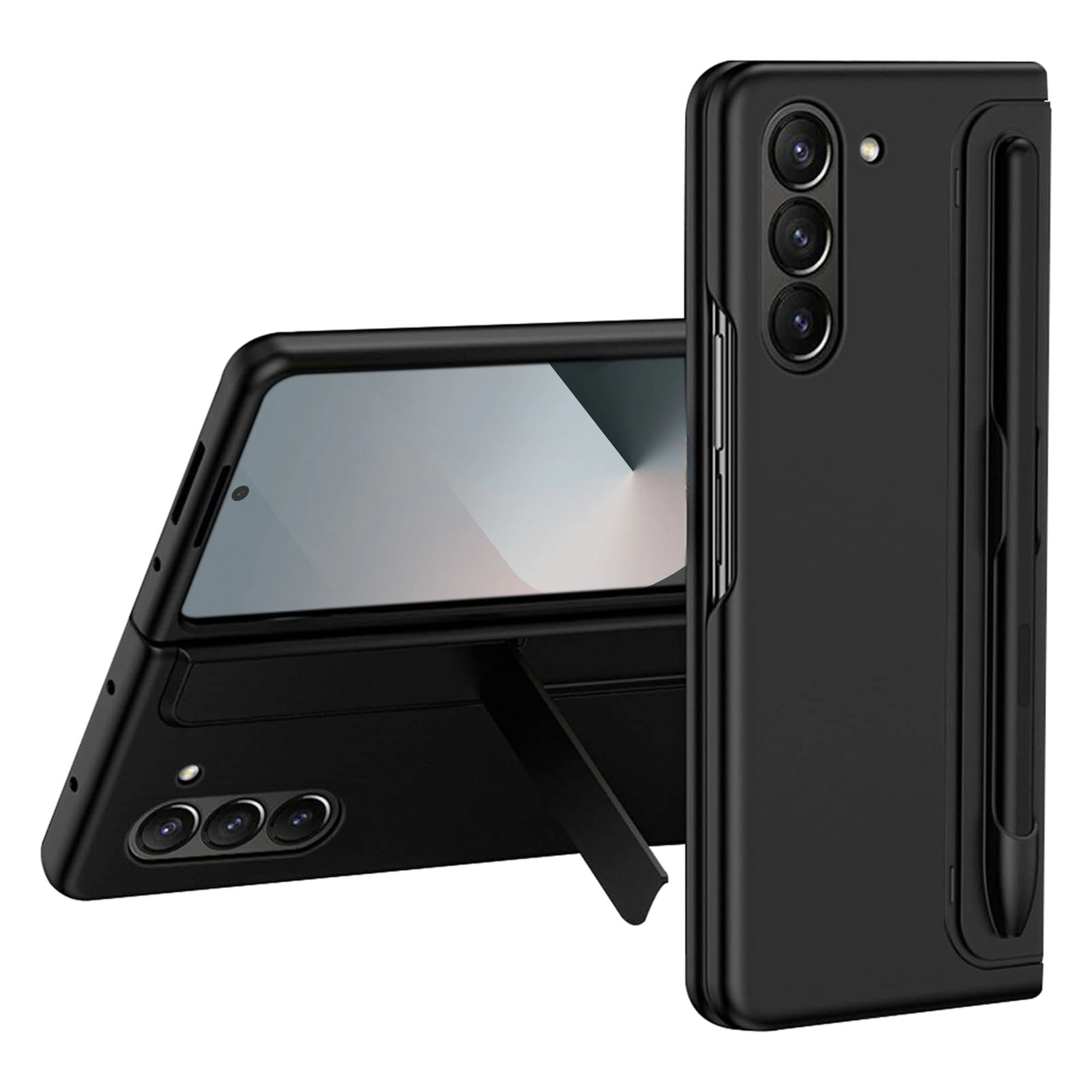 Vaku ® Samsung Galaxy Z Fold Ultra Thin PC Hard Case with Inbuilt S-Pen  Holder Kickstand Hybrid Back Cover