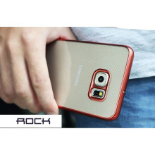 Rock ® Samsung Galaxy S6 Edge Plus Flame Line Series Metal Electroplated Transparent TPU Soft / Silicon Case