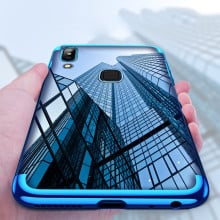 Vaku ® Vivo V9 CAUSEWAY Series Electroplated Shine Bumper Finish Full-View Display + Ultra-thin Transparent Back Cover