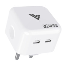 Vaku ® 35W Dual Power Delivery USB-C Port Multi-Protocol (34W | 30W | 25W | 30W ) Fast Charger Compatile For Apple iPhone 15/15 Plus/15 Pro Max/15 Pro/ Macbook