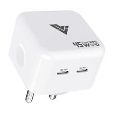 Vaku ® 45W Dual Power Delivery USB-C Port Multi-Protocol (30W | 25W | 35W | 45W ) Fast Charger Compatile For Apple iPhone 15/15 Plus/15 Pro Max/15 Pro/ Macbook