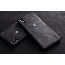 VAKU ® For Apple iPhone XR Alcantara Super Suede Logo Leather Cover