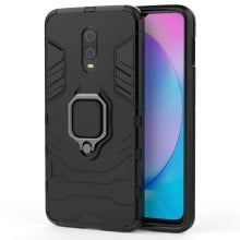 Vaku ® OnePlus 6T Falcon Metal Ring Grip Kickstand Shockproof Hard Bumper Dual Layer Rugged Case Cover