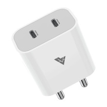Vaku ®️ Nexor 25W PD Dual Port Charger Type C Adapter iPhone 15/14/13/12 Series, Android Devices PD 3.0 Multiple Protection